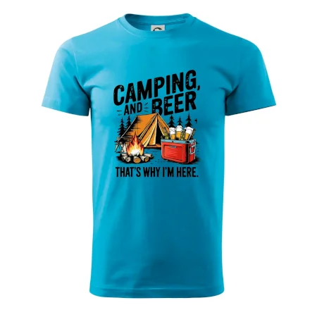 Černý nápis nápis Camping and beer