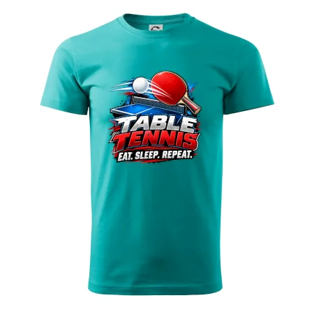 Stolní tenis pálka a míček eat sleep repeat