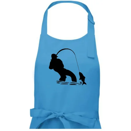 Rybár ťahajúce rybu