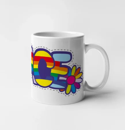 Peace nápis dúhový