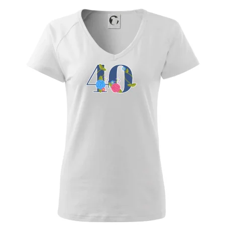 Kvetinové číslo kreslené - 40