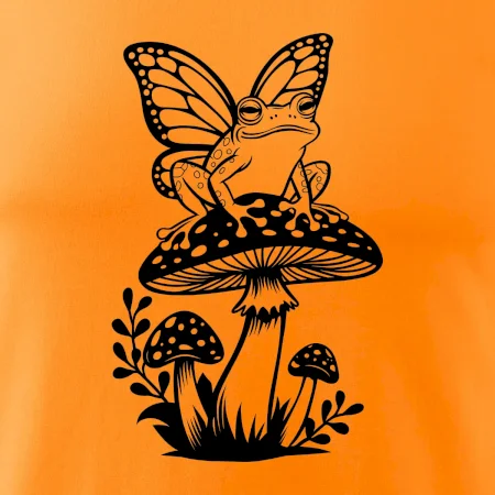 Goblincore čierna huba so žabou