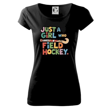 Farebný nápis Just a girl who loves field hockey