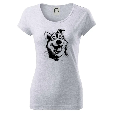 Čiernobiela karikatúra husky