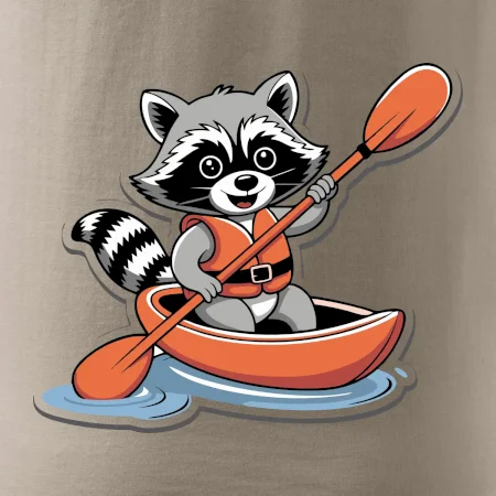 Mýval v kajaku kreslený