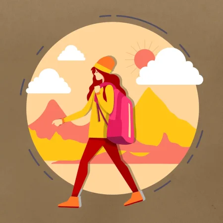 Farebný párový motív na hory