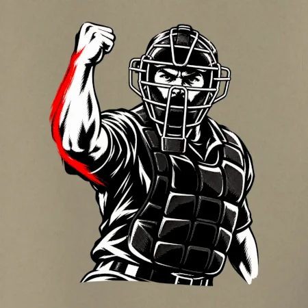 Baseballový rozhodčí signalizuje strike