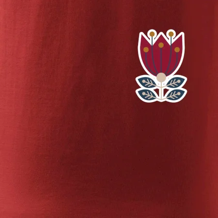 Folklór na prsníku kvetina štvorlistá