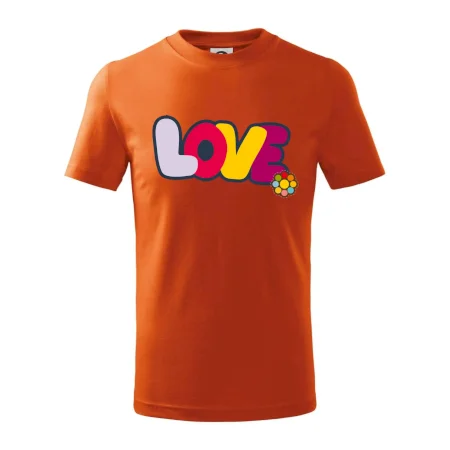 Love nápis s kvetinou