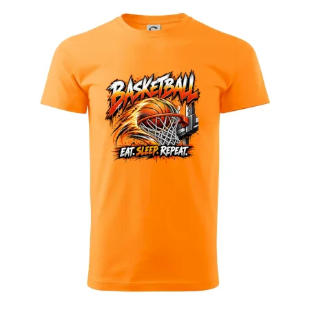 Basketbalový kôš s loptou eat sleep repeat