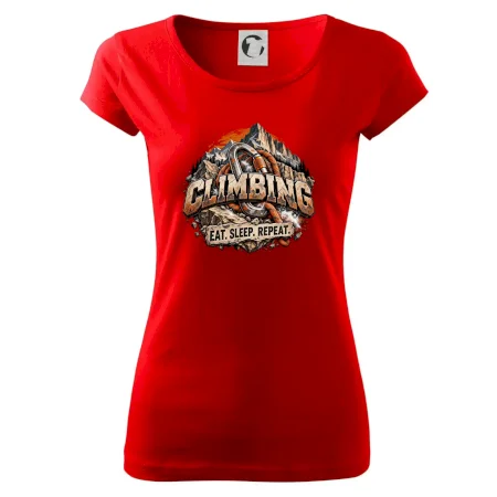Horolezecké lano a karabína eat sleep repeat