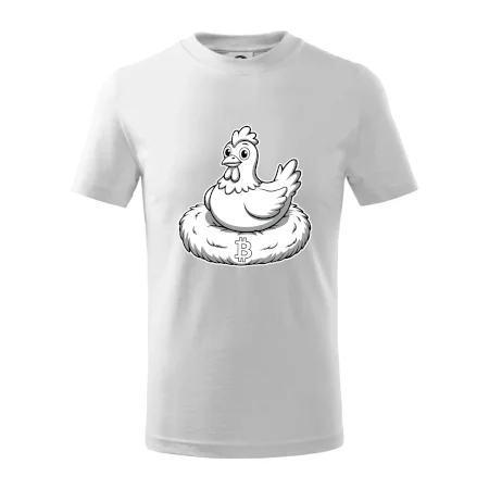 Kurča sediace na bitcoinovom hniezde