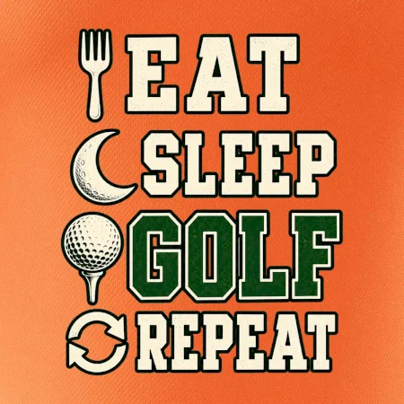 Eat sleep golf repeat typografie