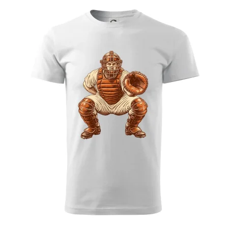 Baseballový catcher retro rytina