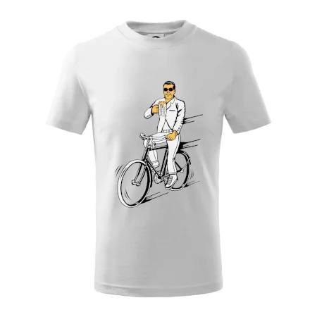 Gentleman na bicykli s pivom
