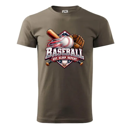 Baseballová pálka s rukavicou eat sleep repeat