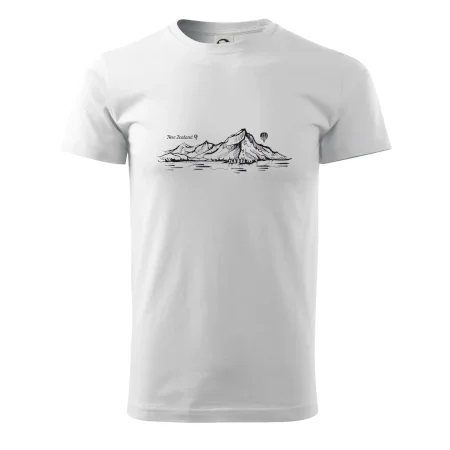 Nový Zéland nápis a hory Aoraki - Mount Cook