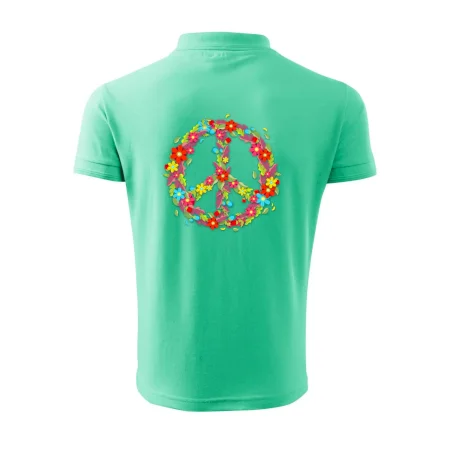 Peace symbol červené kvety
