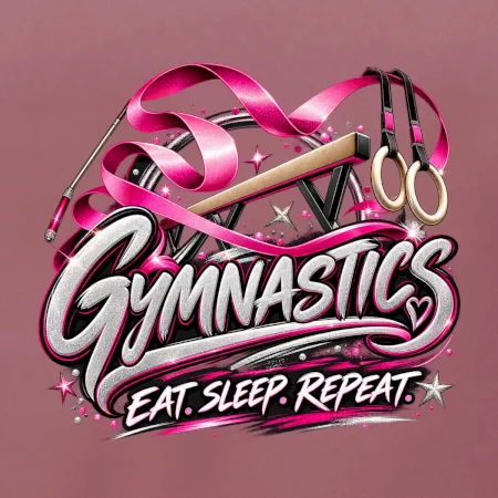 Gymnastická stuha a kruhy eat sleep repeat