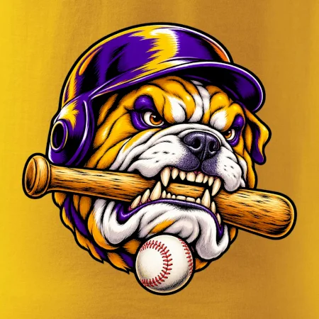 Baseballový buldok s pálkou