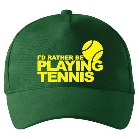 Playing tennis