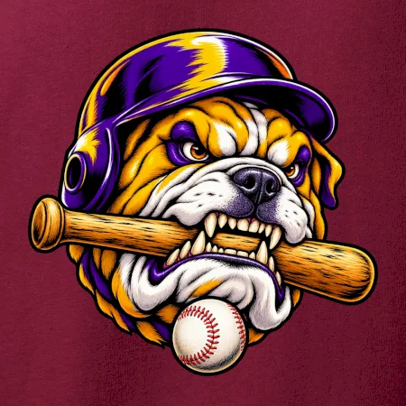 Baseballový buldok s pálkou