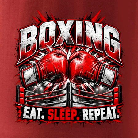 Boxerské rukavice v ringu eat sleep repeat