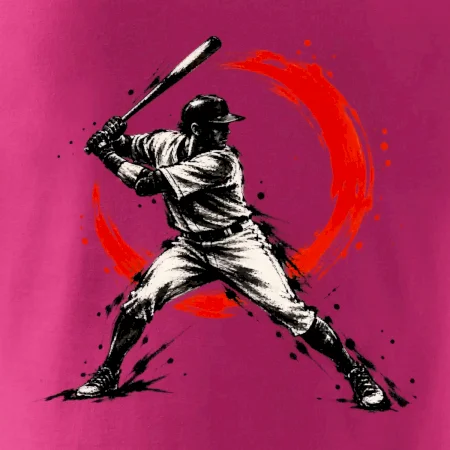 Baseballový pálkař japonská tušová malba