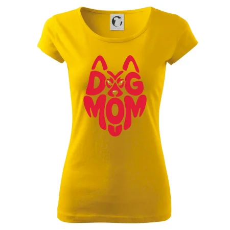 Dog mom nápis v hlavě