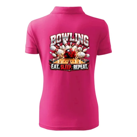 Bowlingová guľa a kolky eat sleep repeat