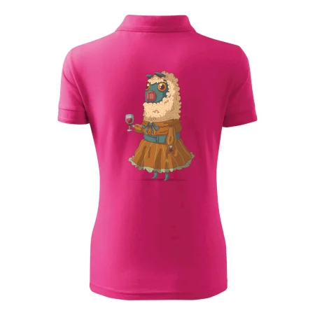 Alpaka s vínom žena