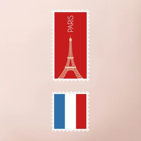 Paríž známka farebná
