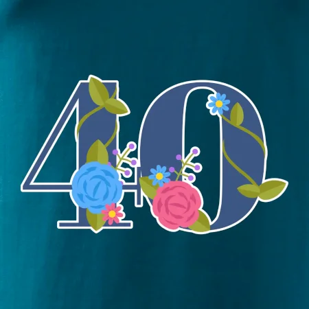 Kvetinové číslo kreslené - 40
