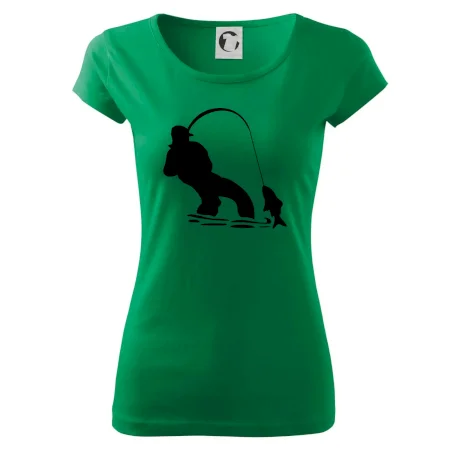 Rybár ťahajúce rybu