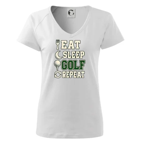 Eat sleep golf repeat typografie