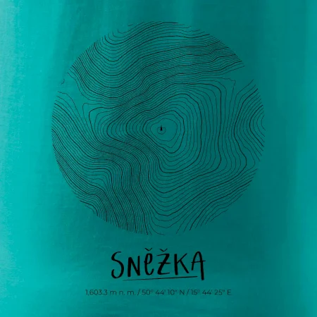 Sněžka - vrstevnice v kruhu