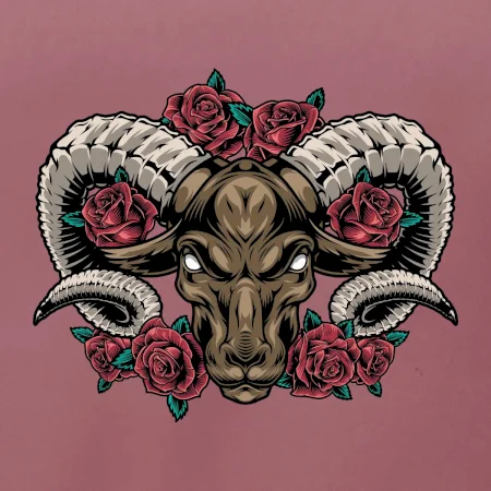 Hlava barana s ružami