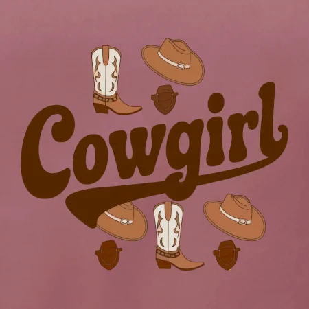 Cowgirl nápis a oblečenie