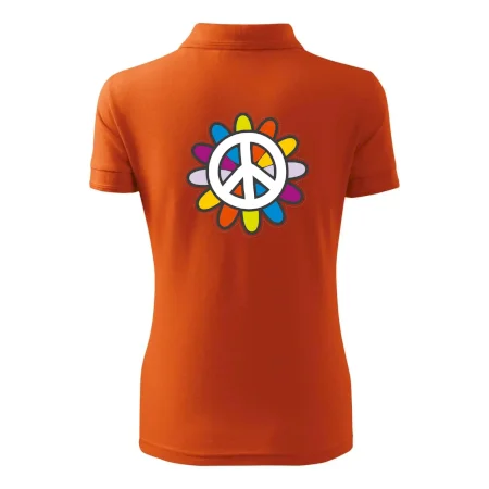 Peace symbol s kreslenou kvetinou