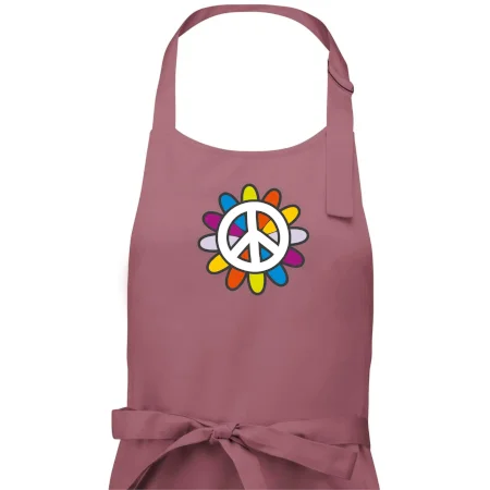 Peace symbol s kreslenou kvetinou