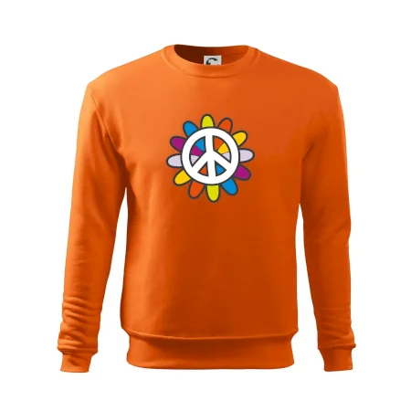 Peace symbol s kreslenou kvetinou