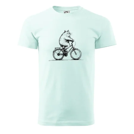 Tučná mačka na bicykli