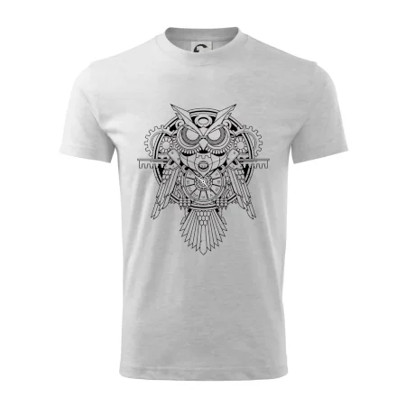Steampunk sova čiernobiela