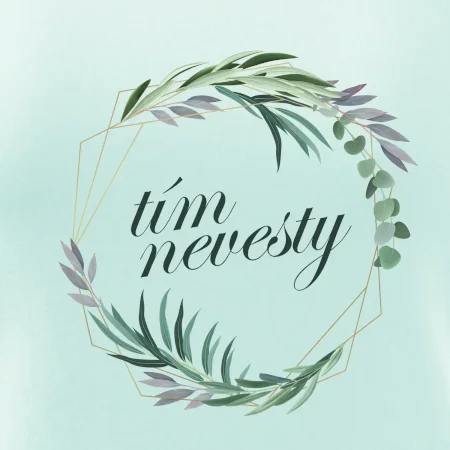 Tím nevesty kvetinový kruh zelený