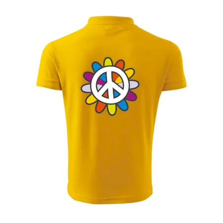 Peace symbol s kreslenou kvetinou