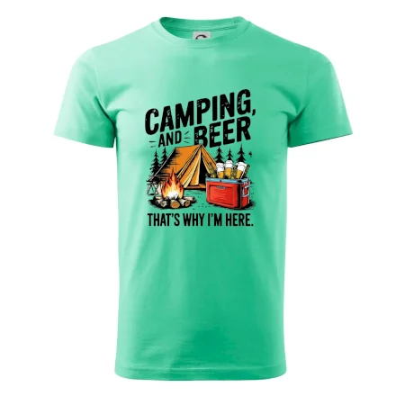 Černý nápis nápis Camping and beer
