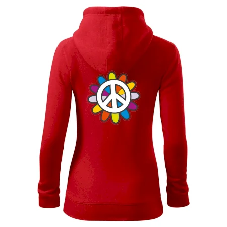 Peace symbol s kreslenou kvetinou