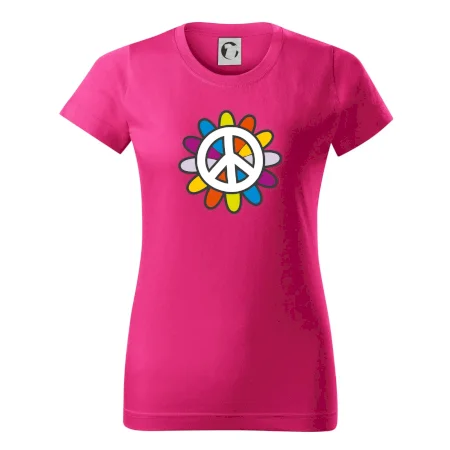 Peace symbol s kreslenou kvetinou