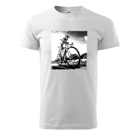Cyklista čiernobiela cesta