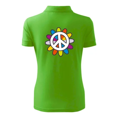 Peace symbol s kreslenou kvetinou